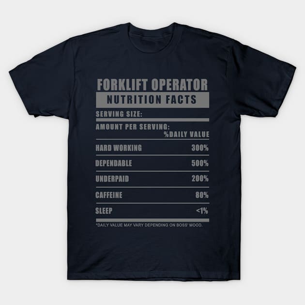 Forklift Operator Underpaid Job Humor T-Shirt by LaarniGallery